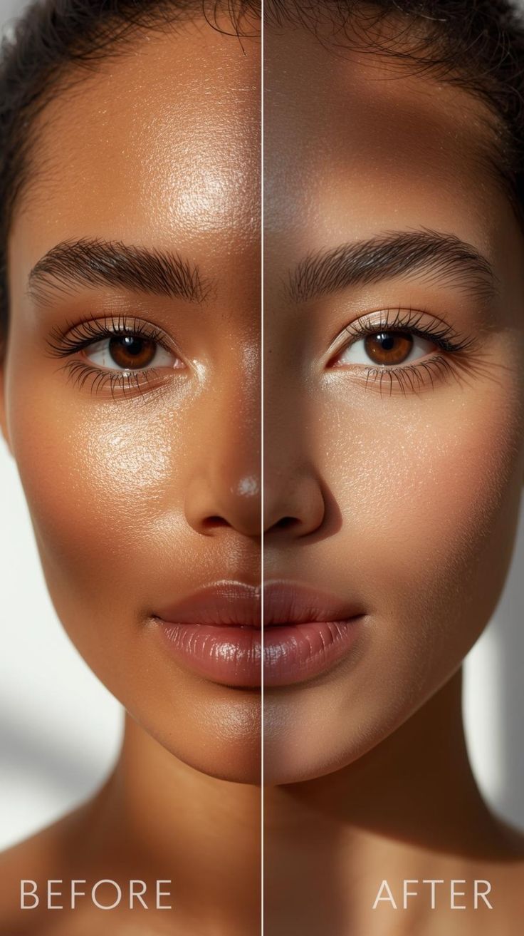 Collage of real client transformations in soft neutral tones Collage of real client transformations in soft neutral tones