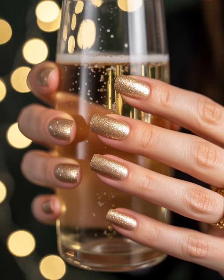 Golden Shimmer Nails Golden Shimmer Nails